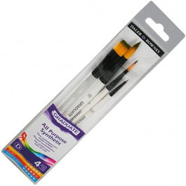 Pincel Daler Rowney Graduate Acuarela Mango Corto Blister De 4