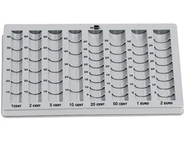 Liderpapel Bandeja Portamonedas Plástico Gris 275x155x24/35 mm