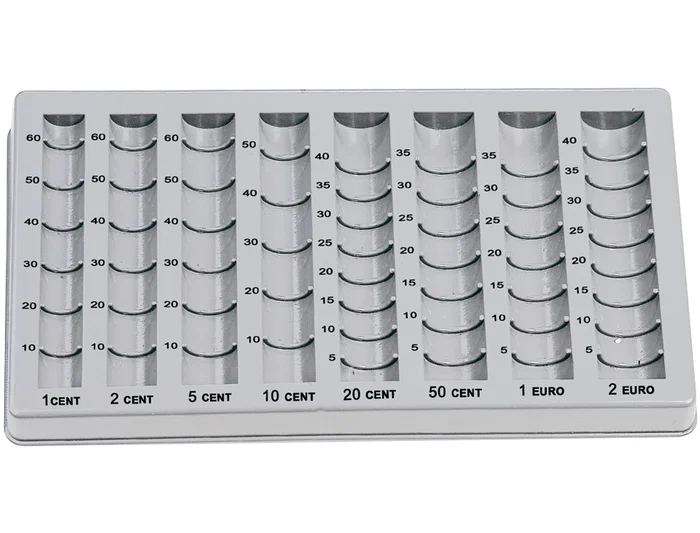 Liderpapel Bandeja Portamonedas Plástico Gris 275x155x24/35 mm
