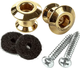 Dunlop Straplok Dualdesign Sujeciones para Correa de Guitarra - Dorado (Set De 2)