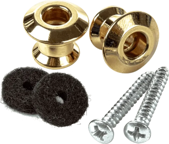 Dunlop Straplok Dualdesign Sujeciones para Correa de Guitarra - Dorado (Set De 2)