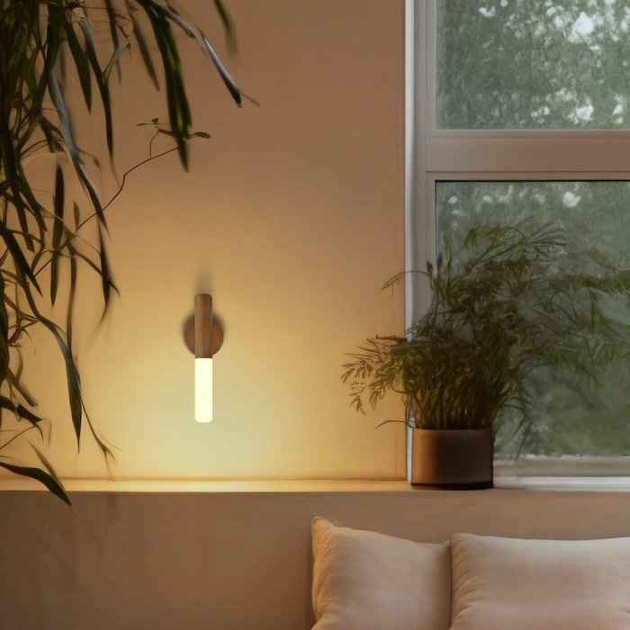 Edm Lámpara de pared LED recargable 1W 60 lm 3.000K apariencia madera Edm Lámpara de pared LED recargable 1W 60 lm 3.000K apariencia madera