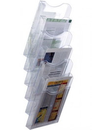 Archivo 2000 Expositor Mural Antimicrobiano Steritouch 6 Compartimentos DIN A4 Vertical 190x235x685 mm Cristal Transparente 6126AM CS TP