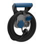 Simon Base Múltiple Expert de Pared 2 Tomas Schuko IP44, 10 m Cable H05RR-F 4G1,5 mm² 16A 230V~, Gris/Azul/Negro