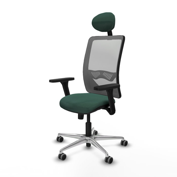 PIQUERAS Y CRESPO Silla de oficina Zulema con mecanismo Sincro, Verde botella y Gris PIQUERAS Y CRESPO Silla de oficina Zulema con mecanismo Sincro, Verde botella y Gris