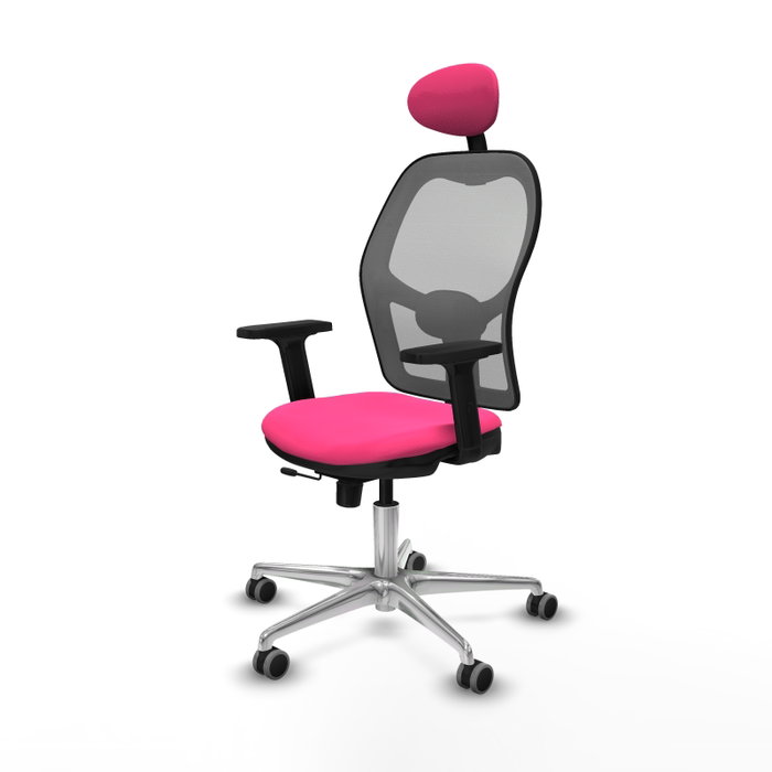 PIQUERAS Y CRESPO Silla de oficina Jorquera Rosa y Gris con mecanismo Sincro/Traslack