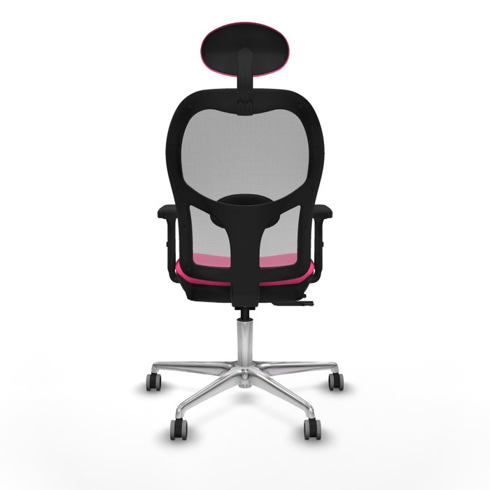 PIQUERAS Y CRESPO Silla de oficina Jorquera Rosa y Gris con mecanismo Sincro/Traslack
