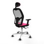 PIQUERAS Y CRESPO Silla de oficina Jorquera Rosa y Gris con mecanismo Sincro/Traslack
