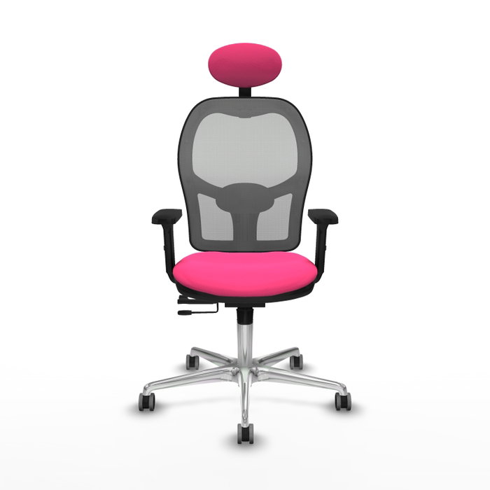 PIQUERAS Y CRESPO Silla de oficina Jorquera Rosa y Gris con mecanismo Sincro/Traslack