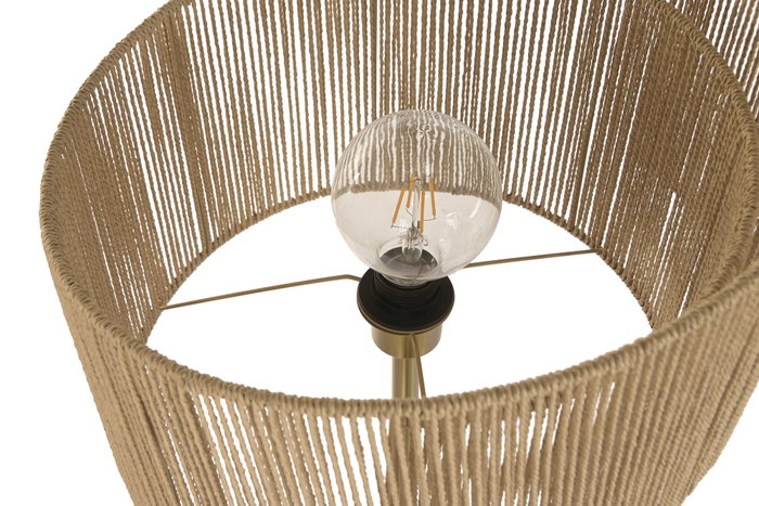 DKD Home Decor Lámpara de Pie Espiral en Fibra de Papel y Metal