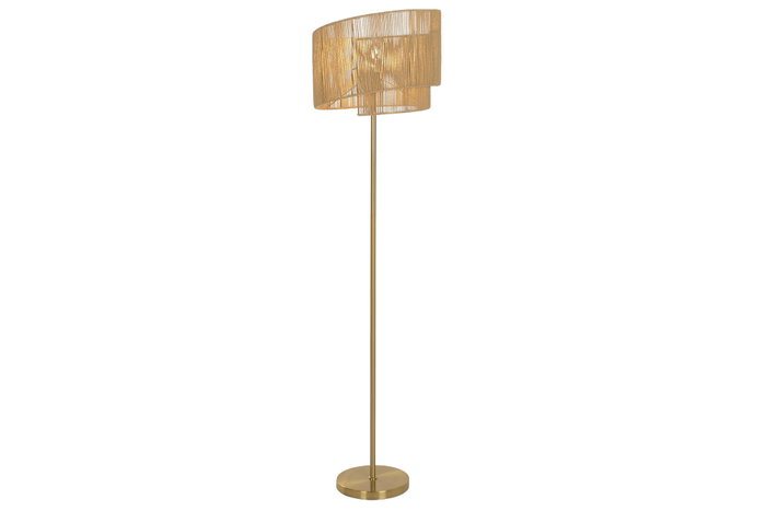 DKD Home Decor Lámpara de Pie Espiral en Fibra de Papel y Metal