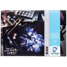 Talens Bloc De Papel Para Acuarela Van Gogh 12 Hojas 360 gr A4 Negro