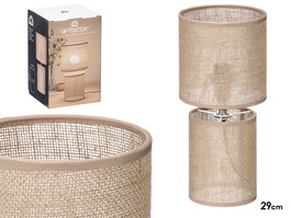 Giftdecor Lámpara Sobremesa Trenzada Natural Metal Plástico Tela Natural 13 x 13 x 29 cm (Set de 12)