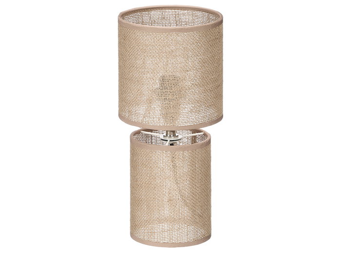Giftdecor Lámpara Sobremesa Trenzada Natural Metal Plástico Tela Natural 13 x 13 x 29 cm (Set de 12)