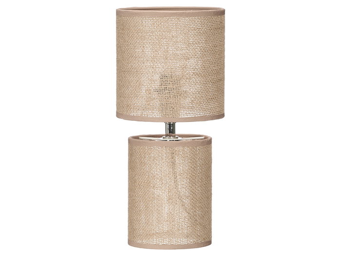 Giftdecor Lámpara Sobremesa Trenzada Natural Metal Plástico Tela Natural 13 x 13 x 29 cm (Set de 12)