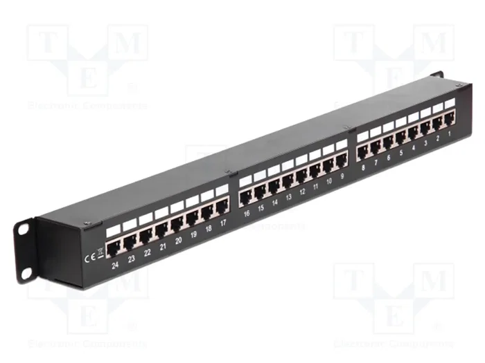 DeLOCK 43295 Patch Panel 24 Puertos Cat.6 Negro 1U