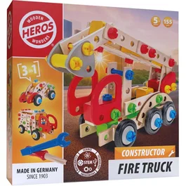 Heros Constructor Camión de bomberos para construir 155 piezas Madera FSC +5 años