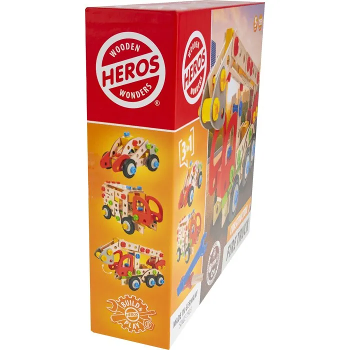 Heros Constructor Camión de bomberos para construir 155 piezas Madera FSC +5 años Heros Constructor Camión de bomberos para construir 155 piezas Madera FSC +5 años