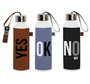 DKD Home Decor Set de 6 Botellas de Borosilicato SLOGAN, 550ml, Colores Surtidos