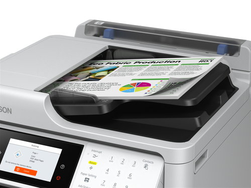 Epson WorkForce Pro EM-C800RDWF - Impresora Multifunción de Inyección a Color, 4 en 1, 25 ppm, WiFi, Ethernet, Pantalla Táctil, Dúplex, Sistema RIPS, Hasta 1830 Hojas
