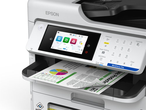 Epson WorkForce Pro EM-C800RDWF - Impresora Multifunción de Inyección a Color, 4 en 1, 25 ppm, WiFi, Ethernet, Pantalla Táctil, Dúplex, Sistema RIPS, Hasta 1830 Hojas