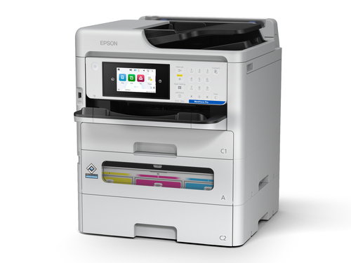 Epson WorkForce Pro EM-C800RDWF - Impresora Multifunción de Inyección a Color, 4 en 1, 25 ppm, WiFi, Ethernet, Pantalla Táctil, Dúplex, Sistema RIPS, Hasta 1830 Hojas