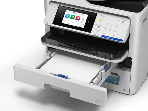 Epson WorkForce Pro EM-C800RDWF - Impresora Multifunción de Inyección a Color, 4 en 1, 25 ppm, WiFi, Ethernet, Pantalla Táctil, Dúplex, Sistema RIPS, Hasta 1830 Hojas