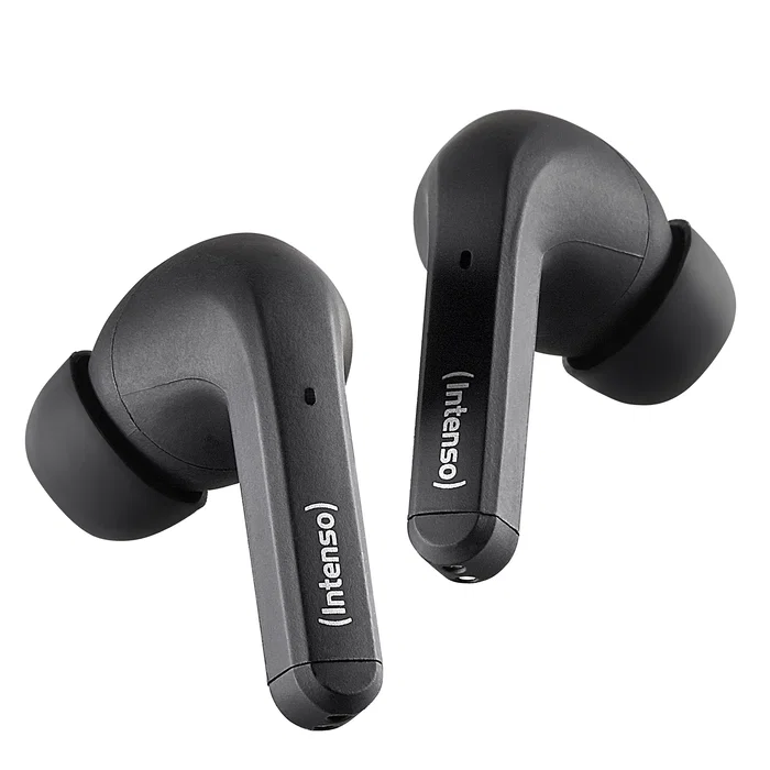 Intenso Buds T300A Auriculares Inalámbricos Bluetooth 5.3 True Wireless (TWS) con Cancelación Activa de Ruido (ANC), 35h Autonomía, Estuche Carga USB-C, Negro