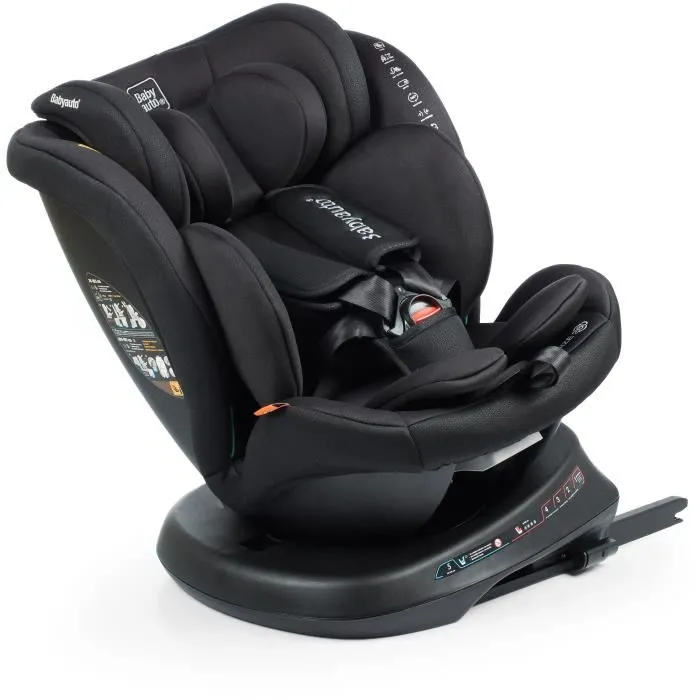 Babyauto Silla de Coche RODIA BAB8435593703359 Grupo 0/1/2/3 I-Size Plus 40-150 cm Isofix Giratoria Reclinable Reductor Negro