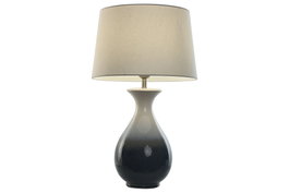 DKD Home Decor Lámpara de Sobremesa de Cerámica y Algodón Bicolor