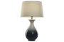 DKD Home Decor Lámpara de Sobremesa de Cerámica y Algodón Bicolor
