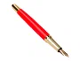 Belius Passion d'or Pluma y estuche de lujo en cuero rojo y dorado con tinta azul, aluminio texturizado