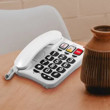 SPC Teléfono Confort Numbers 2 Blanco para Mayores con Teclas Grandes y Llamada Luminosa