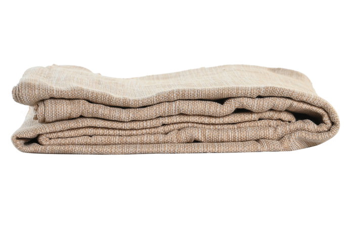 DKD Home Decor Mantas Marron Claro Blanco Algodon reciclado Poliester reciclado 250 x 150 cm (2 Unidades)