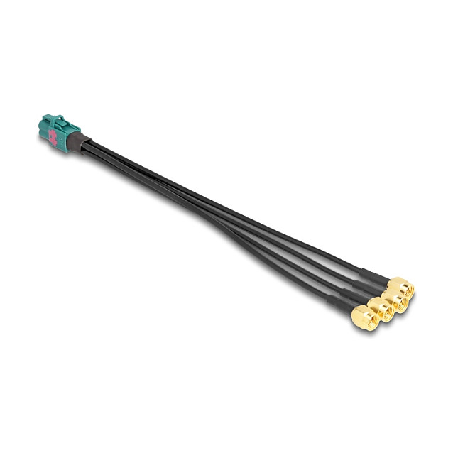 DeLOCK Cable Mini FAKRA Z hembra a 4 x SMA macho, 0,2 m, Negro