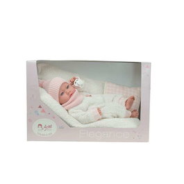 Muñecas Arias Muñeca Elegance Aria Beige 38 cm con Cojín - Cuerpo de Vinyl para Niña