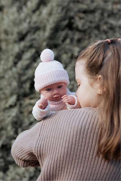 Muñecas Arias Muñeca Elegance Aria Beige 38 cm con Cojín - Cuerpo de Vinyl para Niña