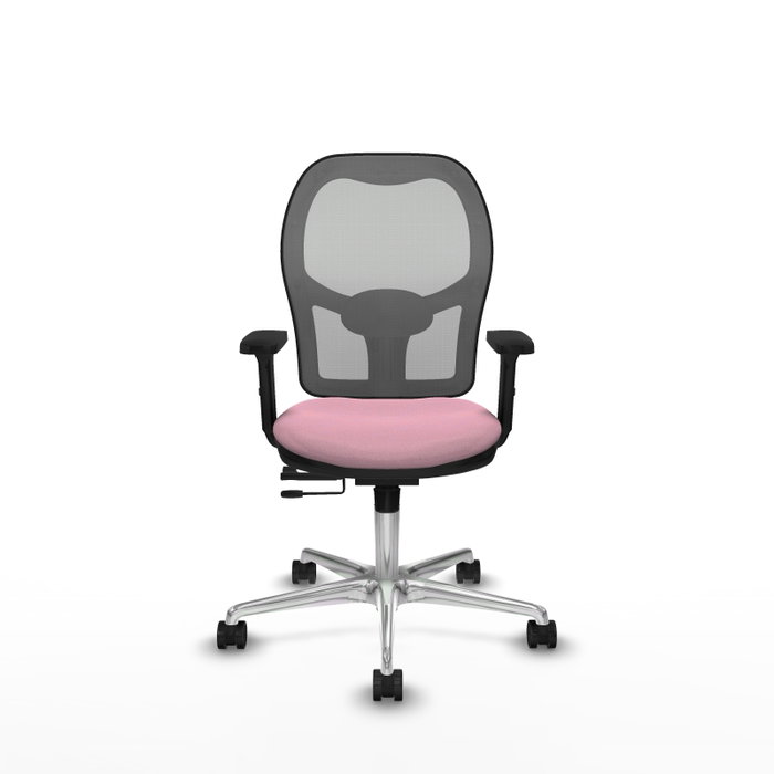 PIQUERAS Y CRESPO Silla de oficina Jorquera Rosa y Gris con mecanismo Sincro/Traslack