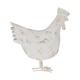 Ixia Figura Gallina Blanco Rozado Metal 34 x 12 x 38 cm