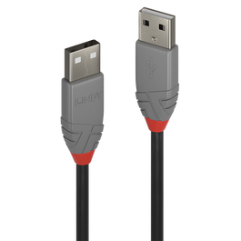 Lindy Cable USB 2.0, Tipo A Macho a Tipo A Macho, Color Antracita, 0.5 Metros, CABLE-42188