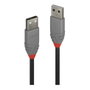 Lindy Cable USB 2.0 Tipo A a Tipo A 0,5 m Negro, Gris