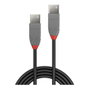 Lindy Cable USB 2.0 Tipo A a Tipo A 0,5 m Negro, Gris