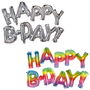 Party Time Globo Aluminio Happy Birthday con Cuerda Reutilizable para Decoración de Cumpleaños