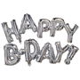 Party Time Globo Aluminio Happy Birthday con Cuerda Reutilizable para Decoración de Cumpleaños