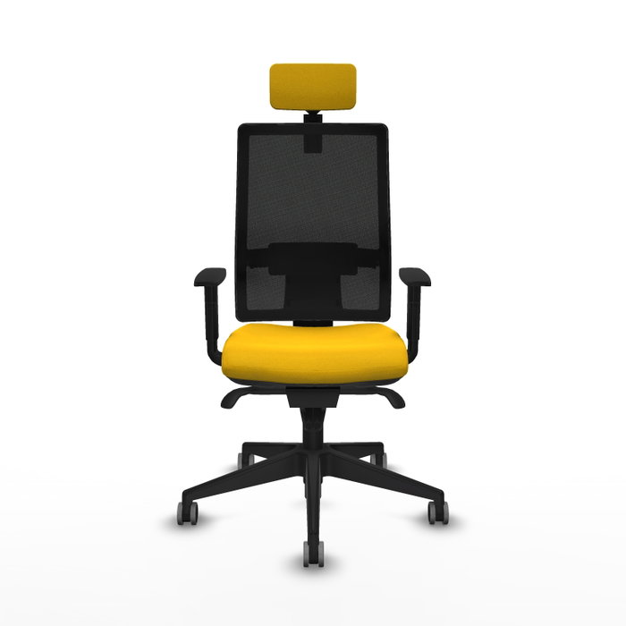 PIQUERAS Y CRESPO Silla de oficina Horna con mecanismo Sincro, Amarillo y Negro