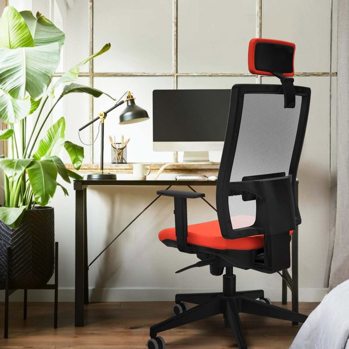 PIQUERAS Y CRESPO Silla de oficina Horna con mecanismo Sincro, Amarillo y Negro