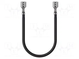 QOLTEC Cable con terminales de crimpado negro plano hembra 0,2m