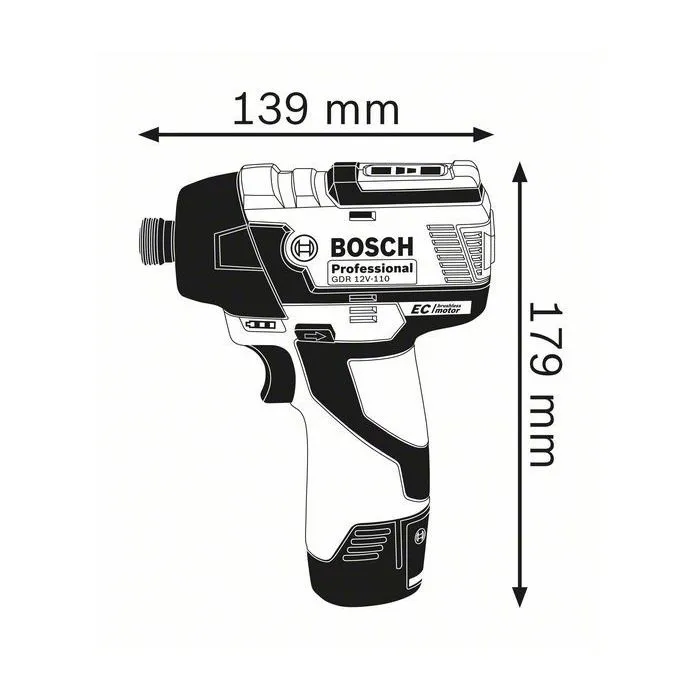 Bosch Professional 06019E0005 Atornillador de Impacto 12V con 2 Baterías 3.0Ah y L-BOXX