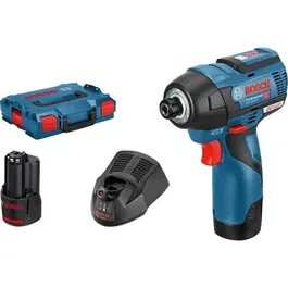 Bosch Professional 06019E0005 Atornillador de Impacto 12V con 2 Baterías 3.0Ah y L-BOXX