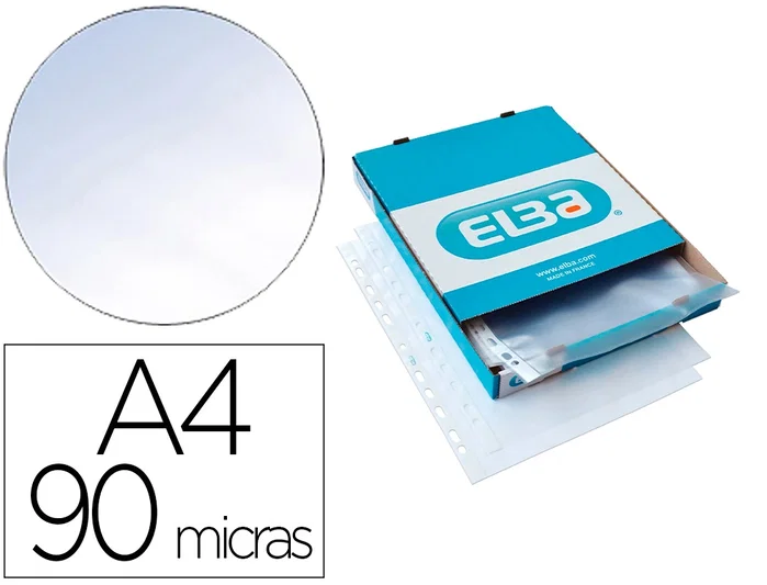 Elba Fundas Multitaladro Standard A4 Piel Naranja 90 Micras